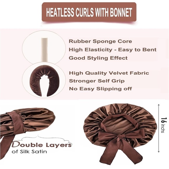 Ropikis 4pc Heatless Hair Curlers - Picture 2 of 3